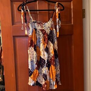 Patchwork Tie Top Romper